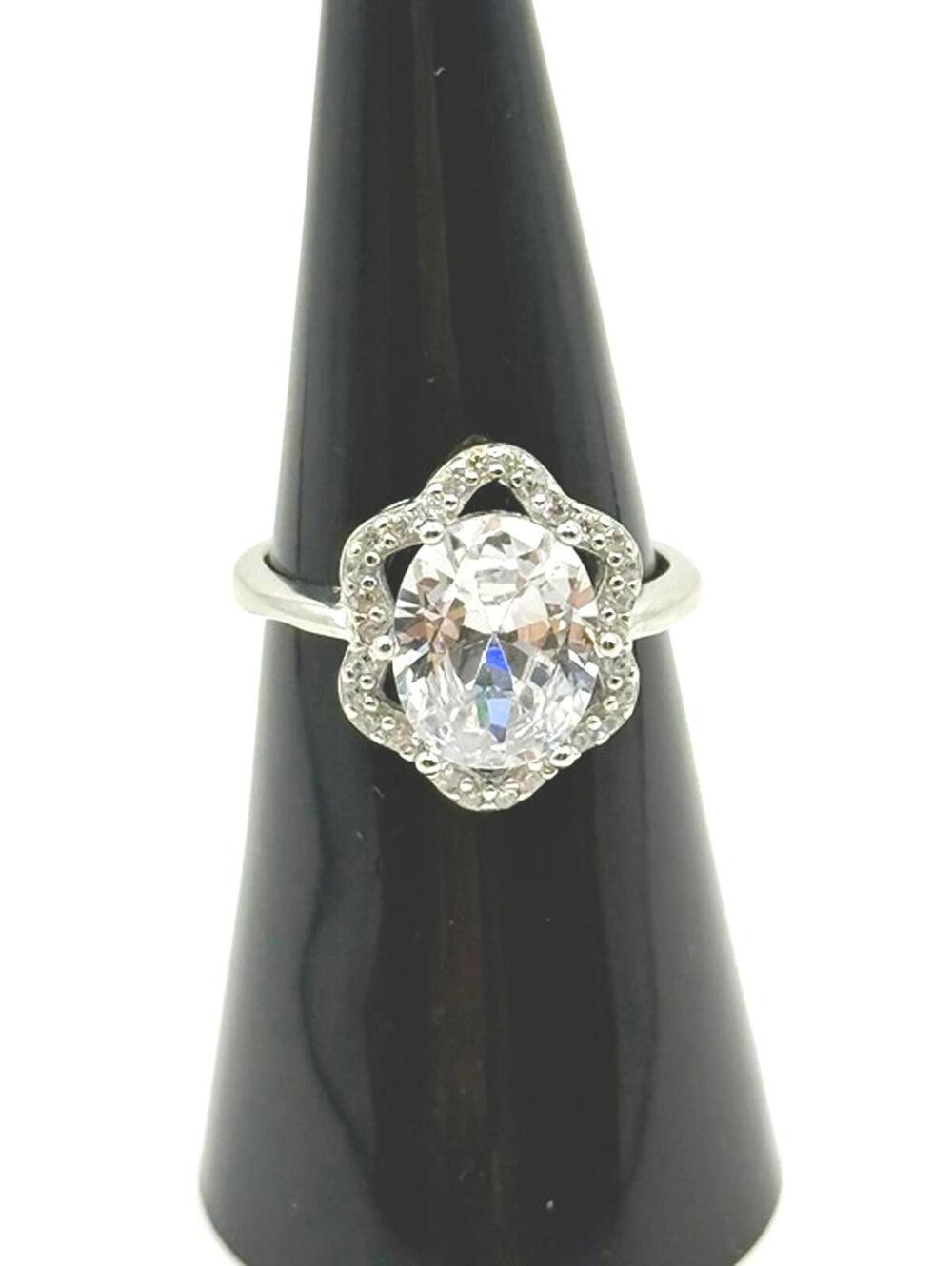 NEW Double moissanite with halo surround Ring Size 6
